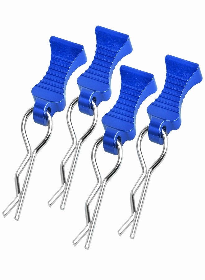 Hobbyfire 4-Pack Universal RC Body Clips with Tabs, Metal Handled Clips for 1/12 1/10 1/8 RC Cars and Trucks, Heavy Duty Body Mounting Clips Shell Replacement (Navy Blue) - Image 1